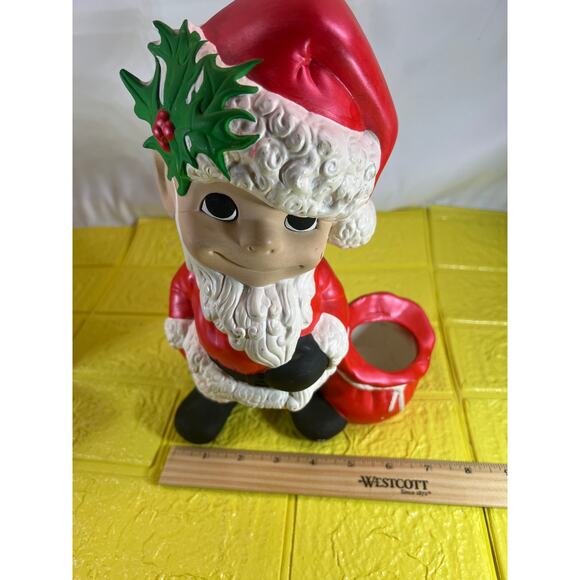 Vintage Ceramic Atlantic Mold Santa Elf Helper Christmas Santa Claus 11" - Picture 11 of 15